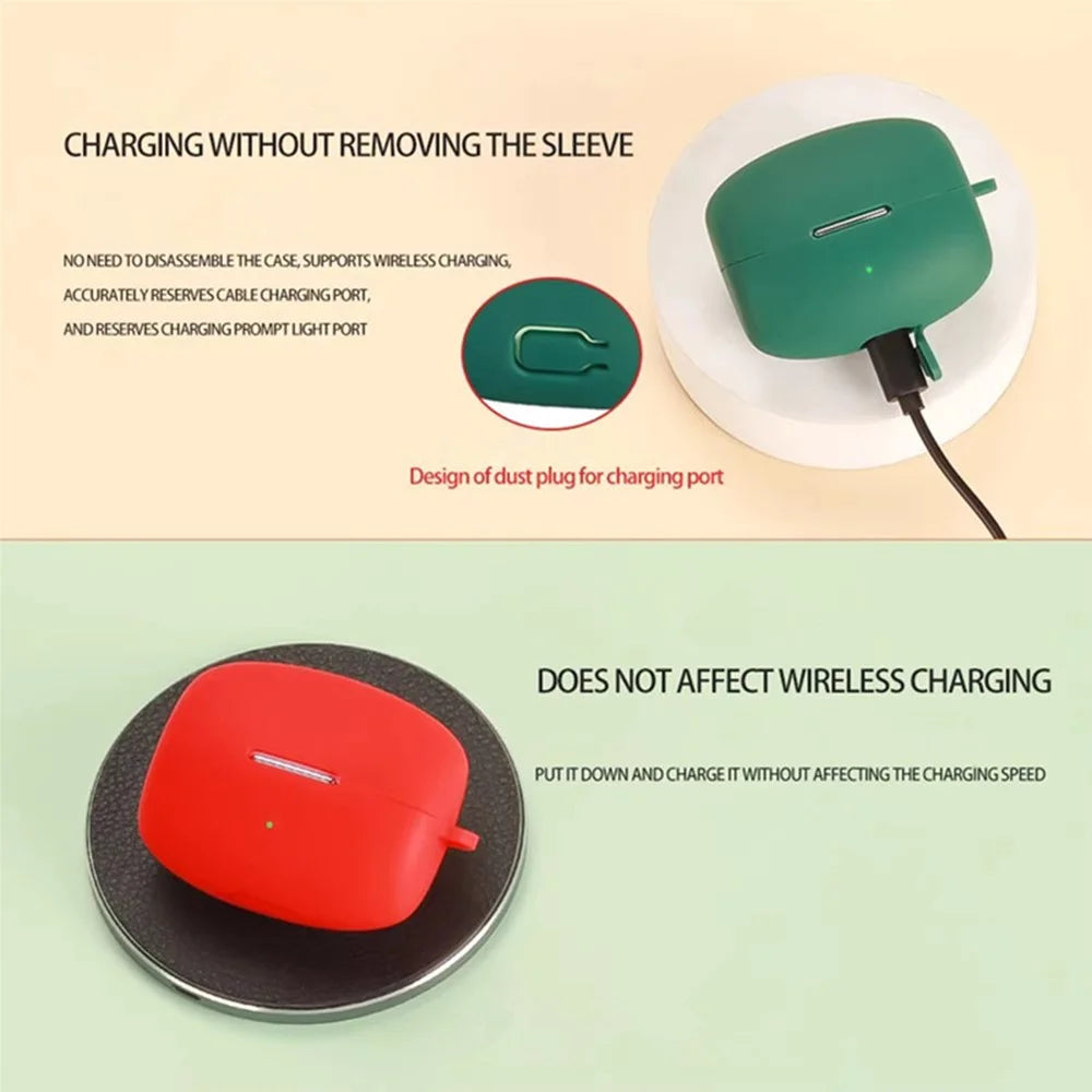 For Oppo Enco Clip Silicone Case Wireless Earphones Protective Cover with Anti-Lost Buckle - Blackish Green - 6