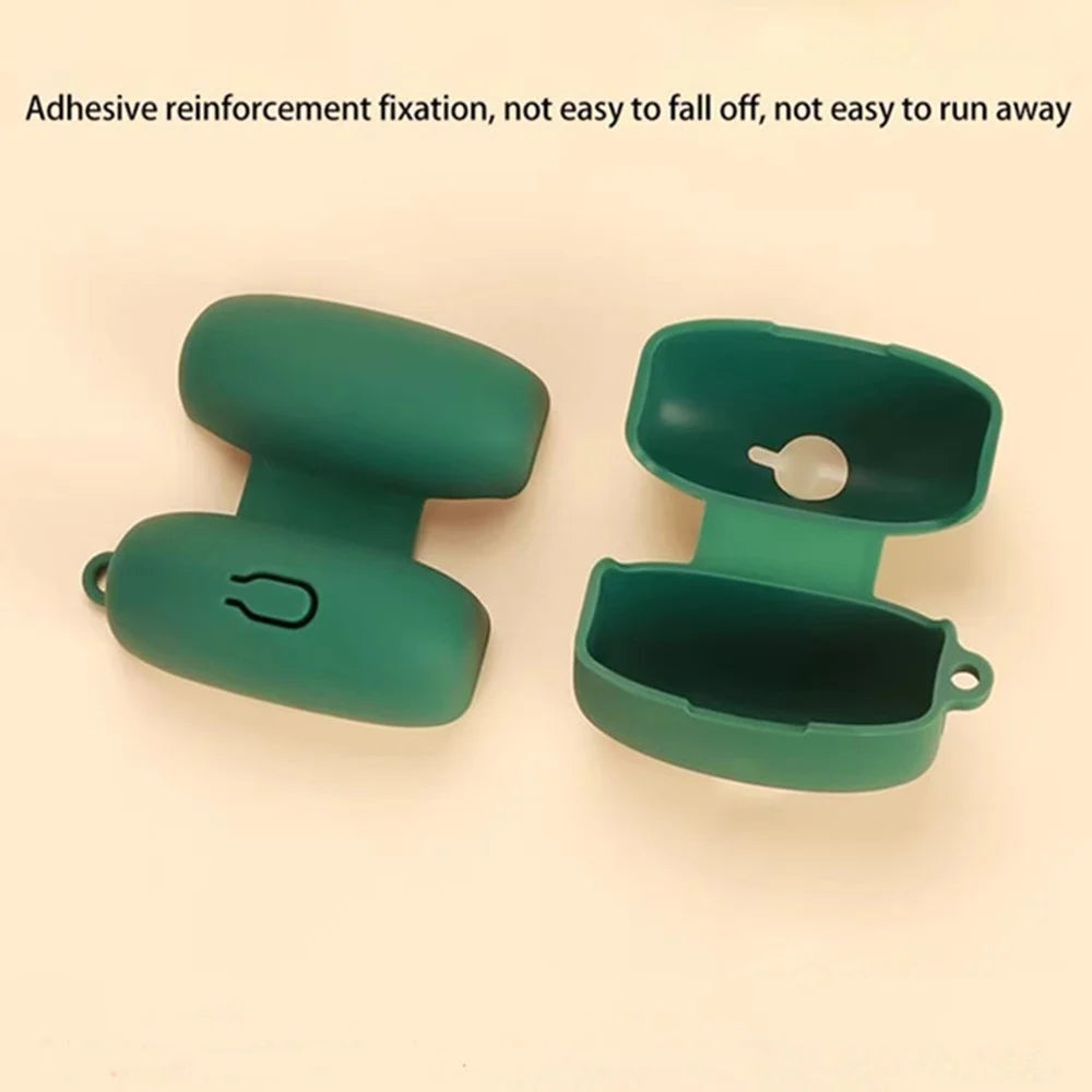 For Oppo Enco Clip Silicone Case Wireless Earphones Protective Cover with Anti-Lost Buckle - Blackish Green - 7