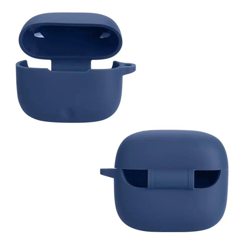 For Honor Choice GEG X7e Silicone Case Wireless Earphones Protective Cover with Anti-Lost Buckle - Dark Blue - 2