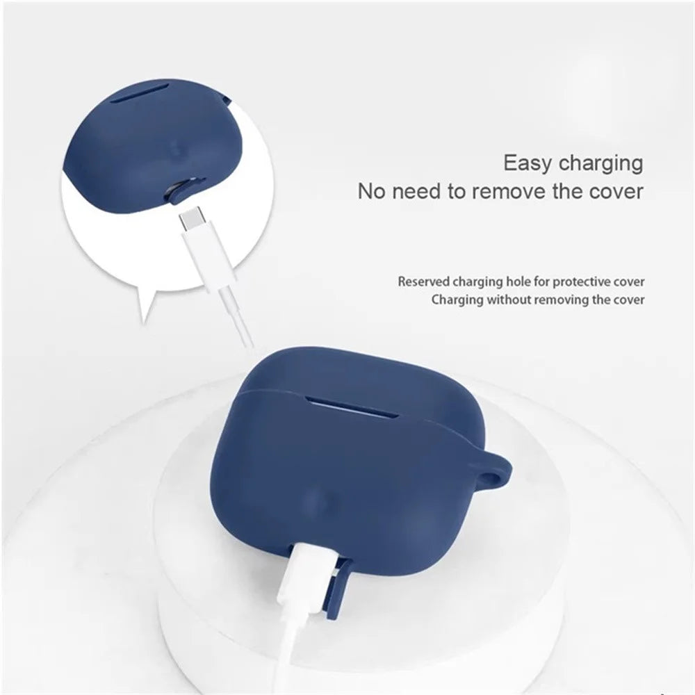 For Honor Choice GEG X7e Silicone Case Wireless Earphones Protective Cover with Anti-Lost Buckle - Dark Blue - 5