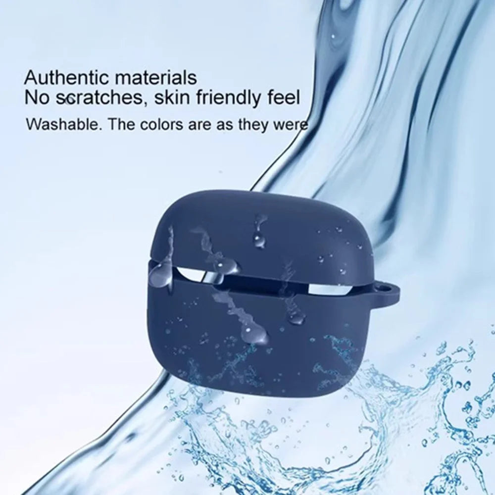 For Honor Choice GEG X7e Silicone Case Wireless Earphones Protective Cover with Anti-Lost Buckle - Dark Blue - 6