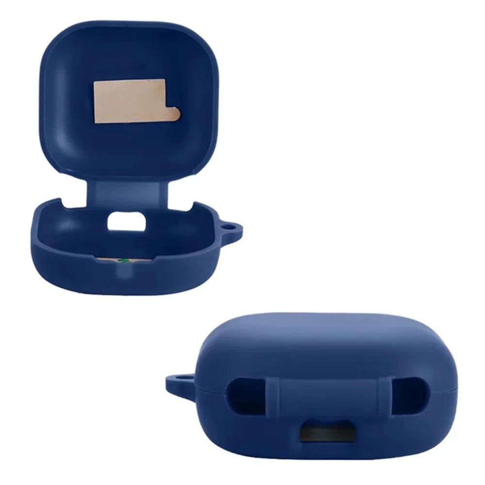 For Honor Earbuds X9 Silicone Case Wireless Earphones Protective Cover with Anti-Lost Buckle - Dark Blue - 2