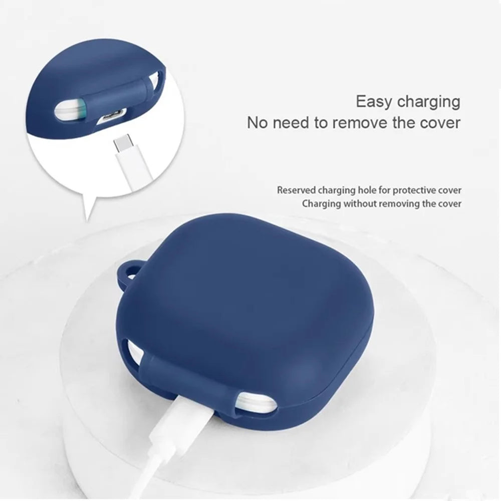 For Honor Earbuds X9 Silicone Case Wireless Earphones Protective Cover with Anti-Lost Buckle - Dark Blue - 6