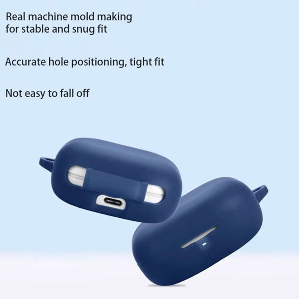 For Honor Earbuds X9 Silicone Case Wireless Earphones Protective Cover with Anti-Lost Buckle - Dark Blue - 7