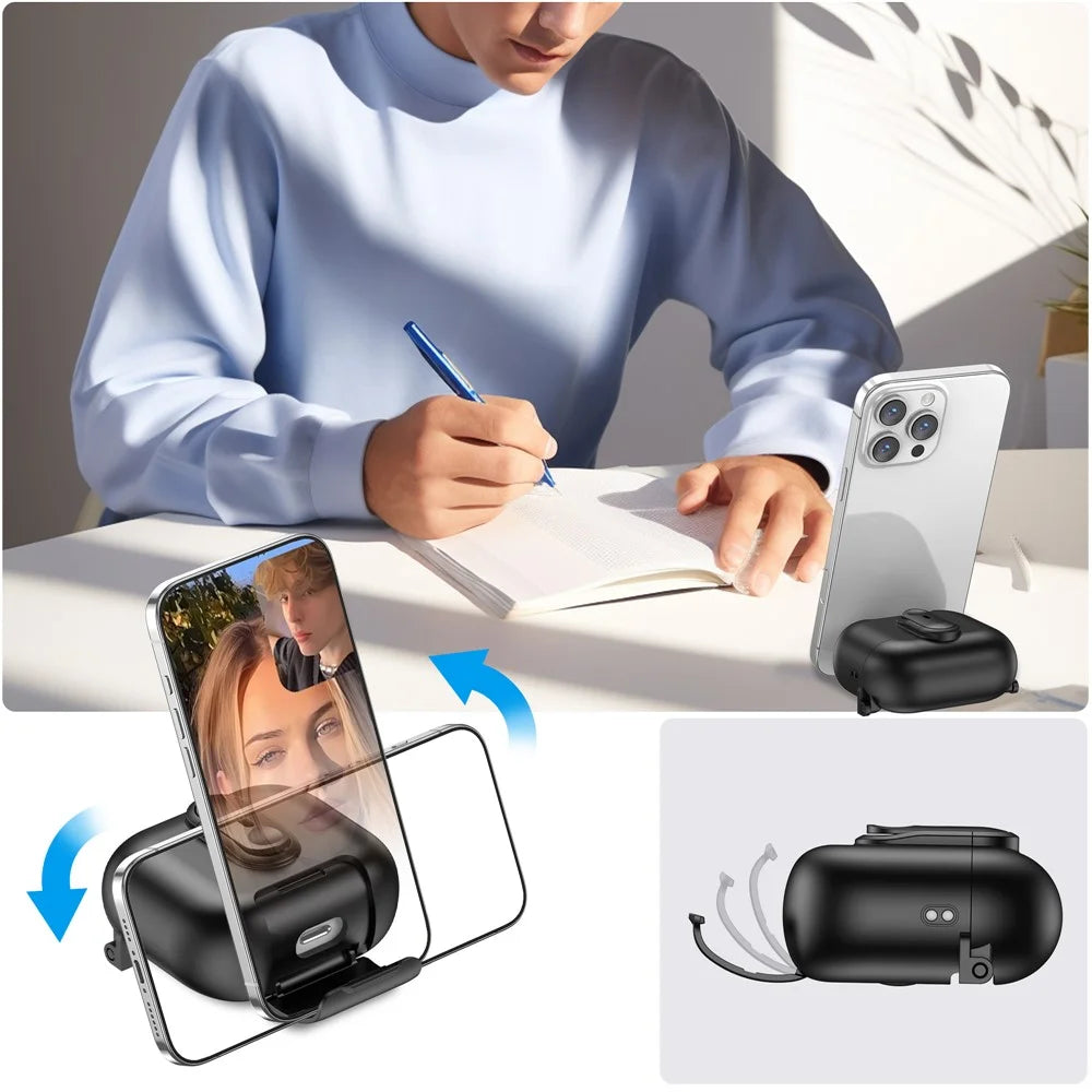 For Apple AirPods 3 Protective Case Switch Lock Earbuds Cover with Stand and Lanyard - Black - 4