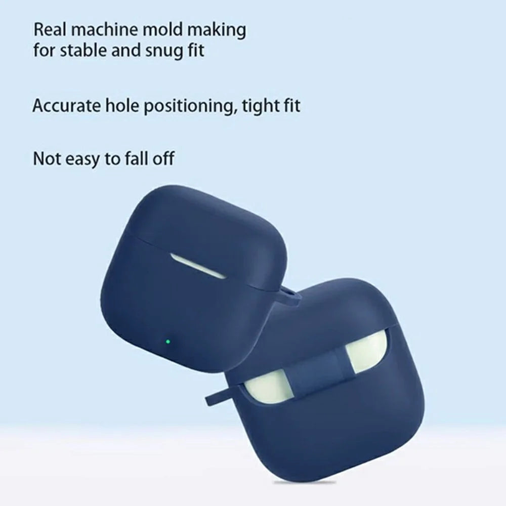 For Oppo Enco Air4 New Sound Edition Silicone Case Protective Cover with Anti-Lost Hanging Buckle - Dark Blue - 2