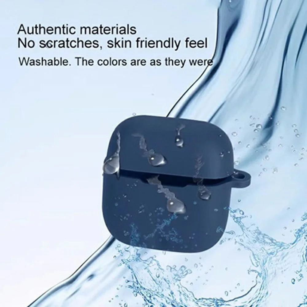 For Oppo Enco Air4 New Sound Edition Silicone Case Protective Cover with Anti-Lost Hanging Buckle - Dark Blue - 6