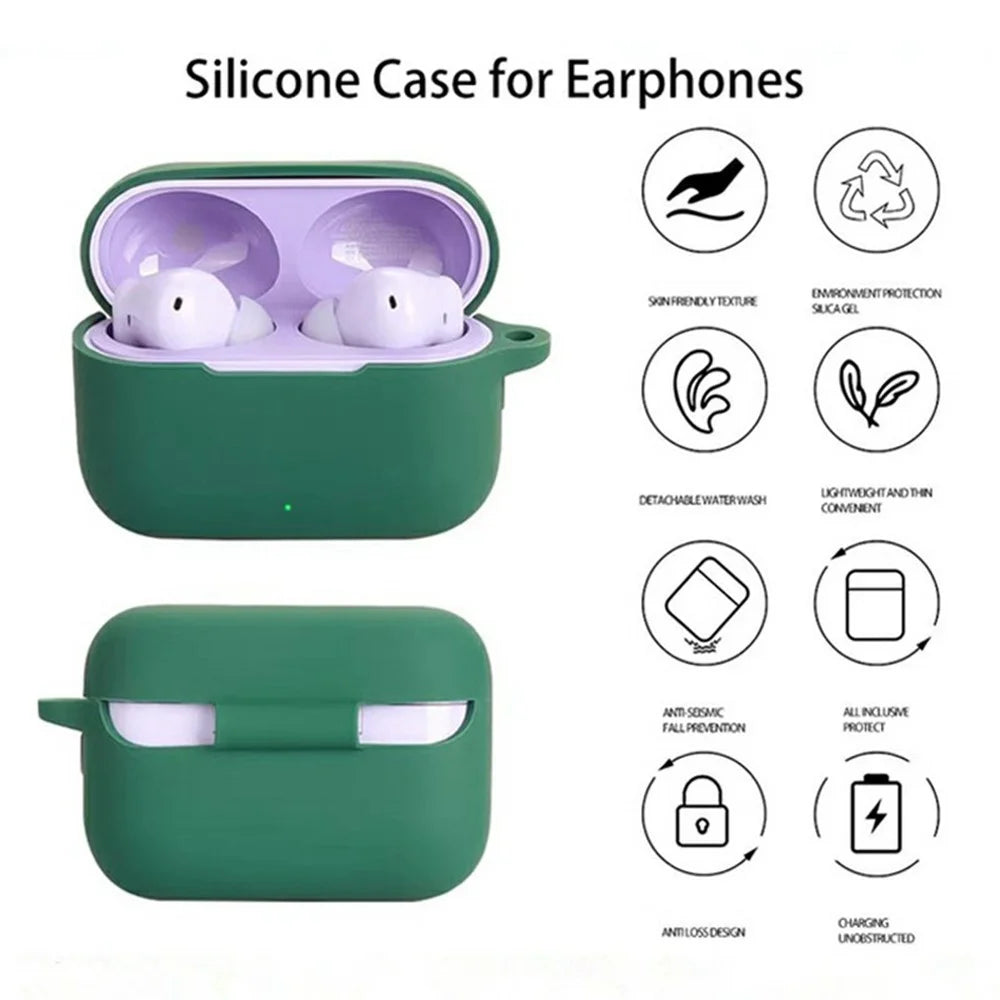 For Realme Buds T200 Wireless Earphones Silicone Case Protective Cover with Anti-Lost Hanging Buckle - White - 3
