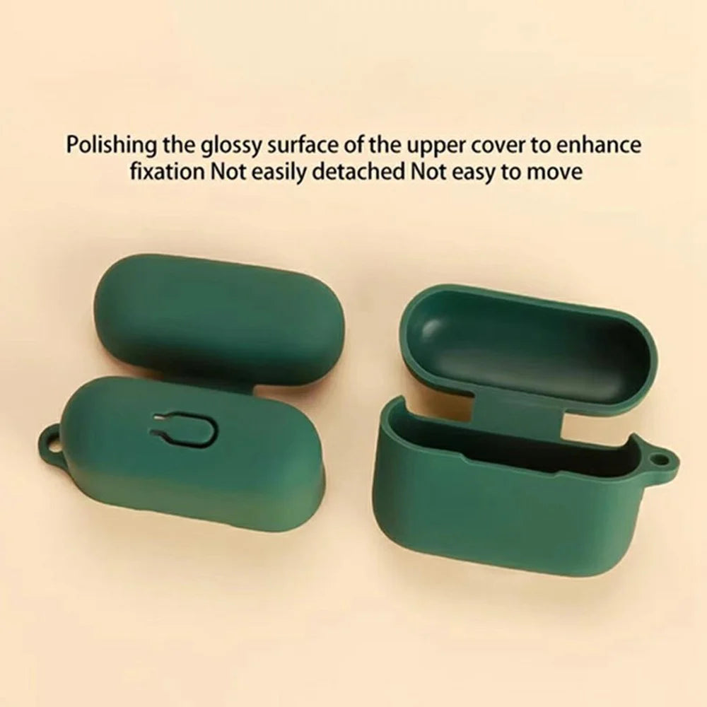 For Realme Buds T200 Wireless Earphones Silicone Case Protective Cover with Anti-Lost Hanging Buckle - White - 6