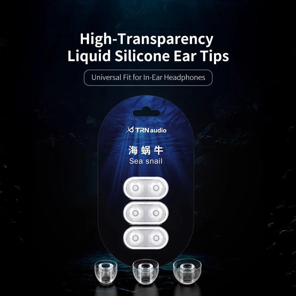 TRN 3 Pairs Transparent Liquid Silicone Ear Tips for In Ear Headphones Noise Isolating Replacement Earbud Caps - S - 2