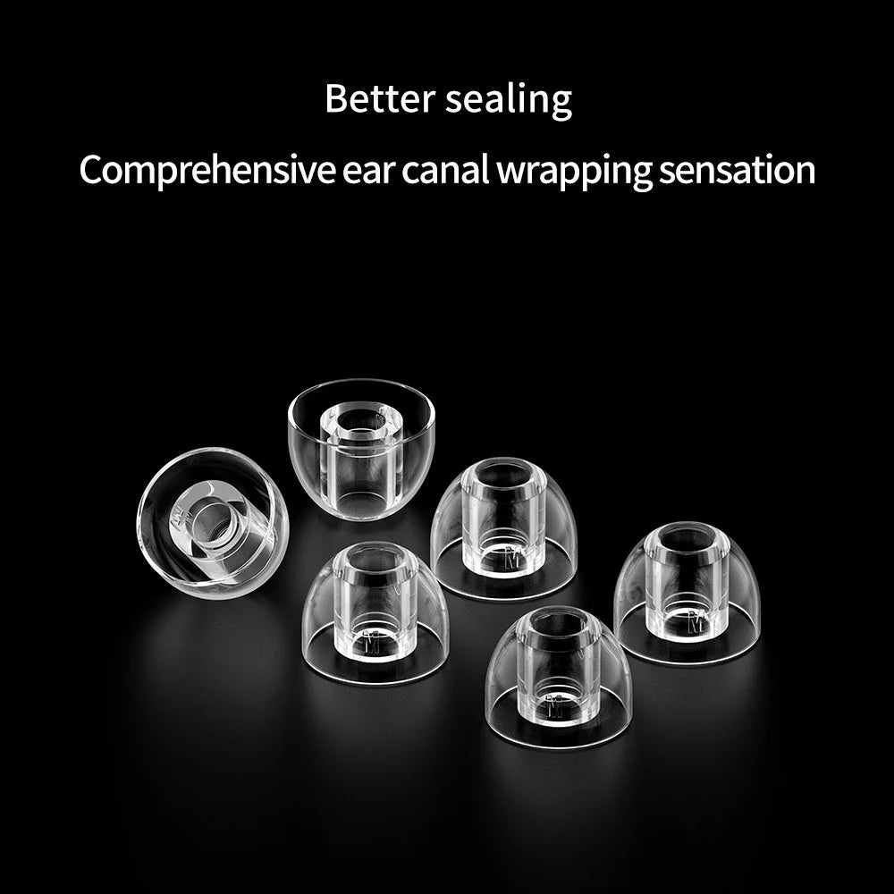 TRN 3 Pairs Transparent Liquid Silicone Ear Tips for In Ear Headphones Noise Isolating Replacement Earbud Caps - S - 4