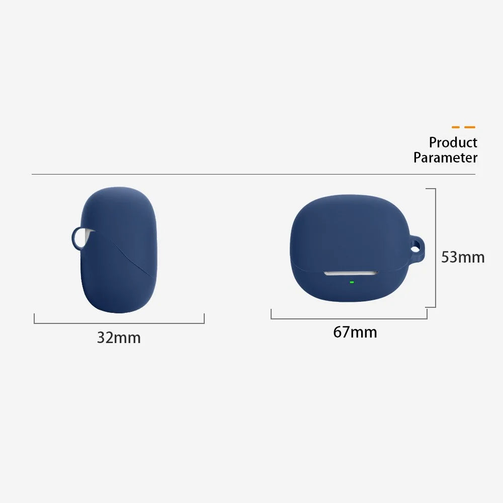 For QCY Buds ANC Protective Case Bluetooth-Compatible Earbuds Silicone Cover with Hook - Dark Blue - 5