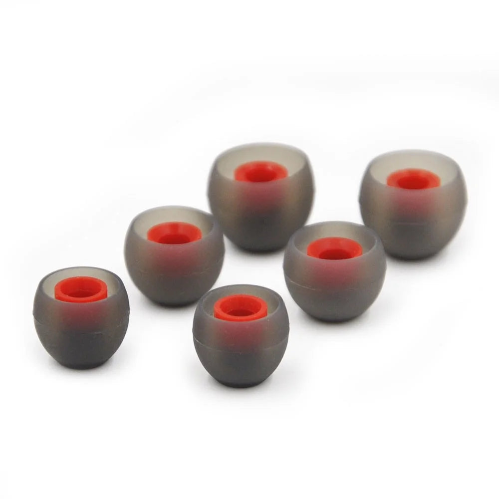 3 Pairs Small/Medium/Large Dual Color Silicone Ear Tips Earbuds Replacement for 4.5-6mm In-Ear Earphone - 2