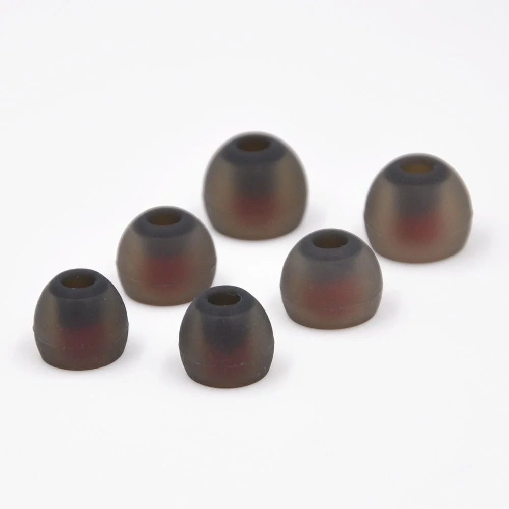 3 Pairs Small/Medium/Large Dual Color Silicone Ear Tips Earbuds Replacement for 4.5-6mm In-Ear Earphone - 3
