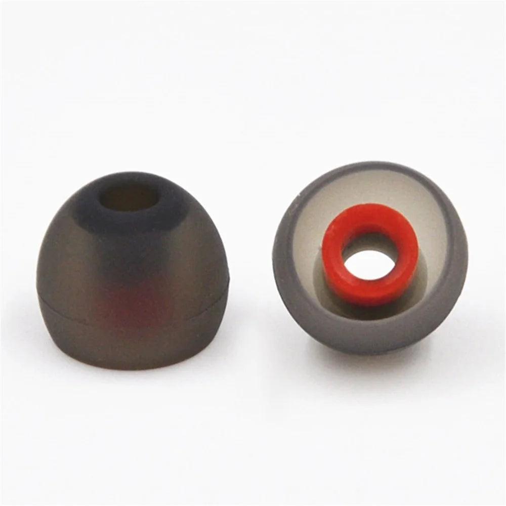3 Pairs Small/Medium/Large Dual Color Silicone Ear Tips Earbuds Replacement for 4.5-6mm In-Ear Earphone - 4