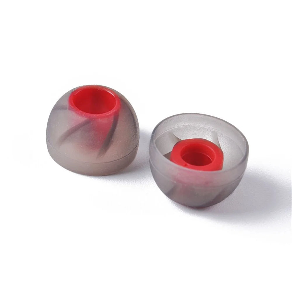 3 Pairs Small/Medium/Large Dual Color Silicone Ear Tips Earbuds Replacement for 4.5-6mm In-Ear Earphone - 6