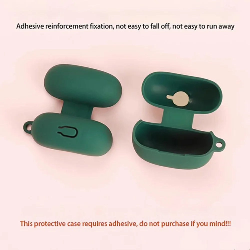 For Edifier X5 Evo Wireless Earphones Silicone Case Protective Cover with Anti-Lost Hanging Buckle - Blackish Green - 6