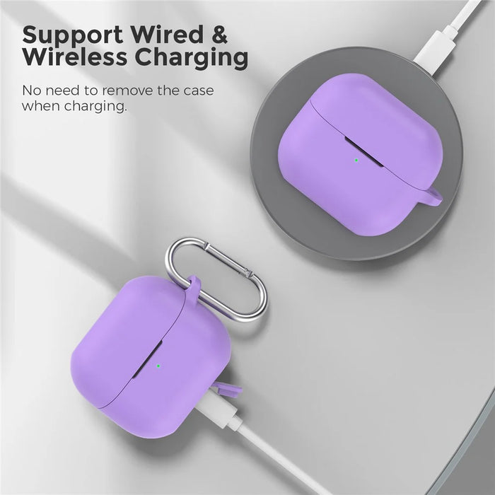 AHASTYLE WG158 For Samsung Galaxy Buds3 / Buds3 Pro Earphone Silicone Protective Case with Hanging Hook - Purple - 3