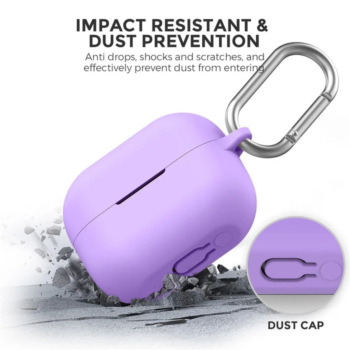 AHASTYLE WG158 For Samsung Galaxy Buds3 / Buds3 Pro Earphone Silicone Protective Case with Hanging Hook - Purple - 5