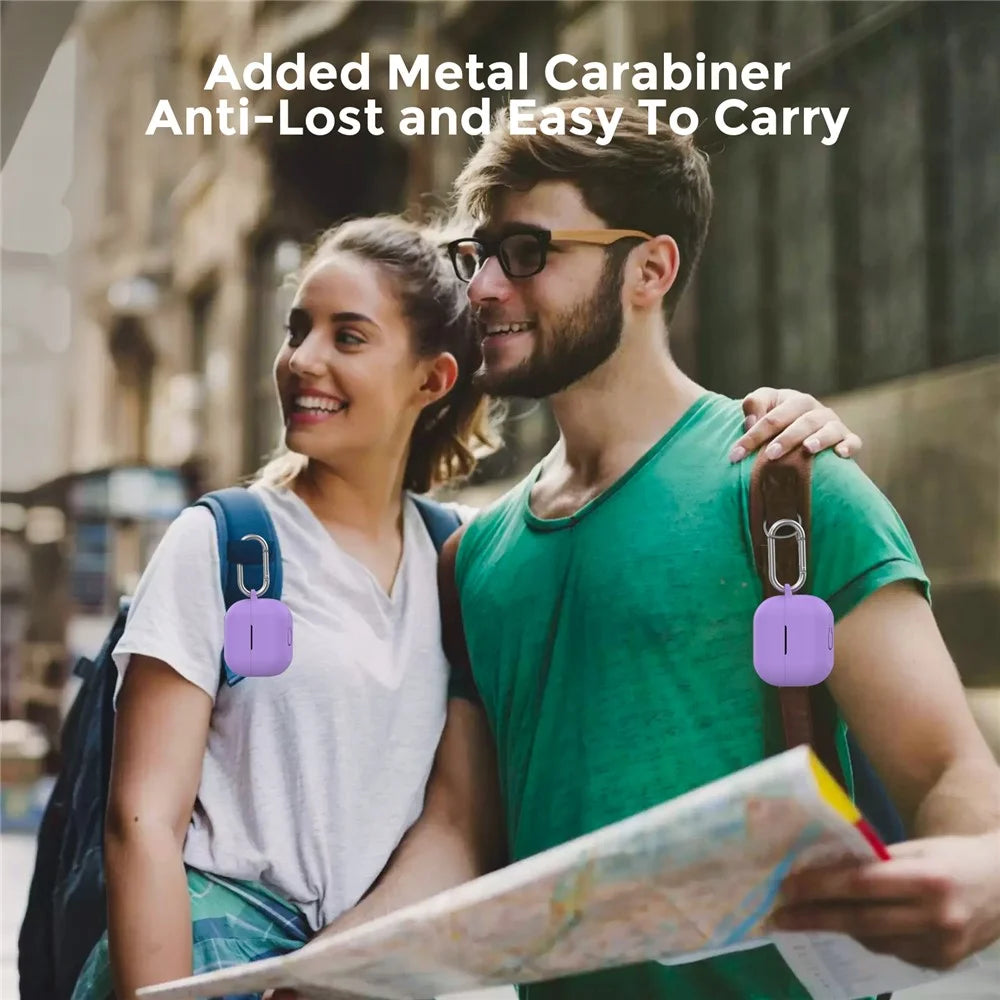 AHASTYLE WG158 For Samsung Galaxy Buds3 / Buds3 Pro Earphone Silicone Protective Case with Hanging Hook - Purple - 6