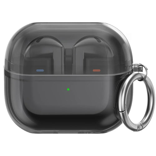 AHASTYLE WG162 For Samsung Galaxy Buds3 / Buds3 Pro Clear TPU Earphone Protective Cover with Ring Hook - Transparent Black - 1