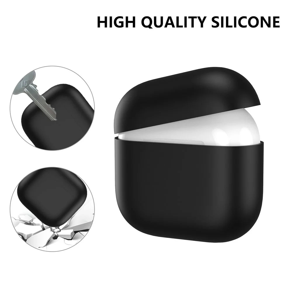 AHASTYLE WG172 For Apple AirPods 4 Silicone Case Earphone Anti-drop Protective Cover - Black - 2