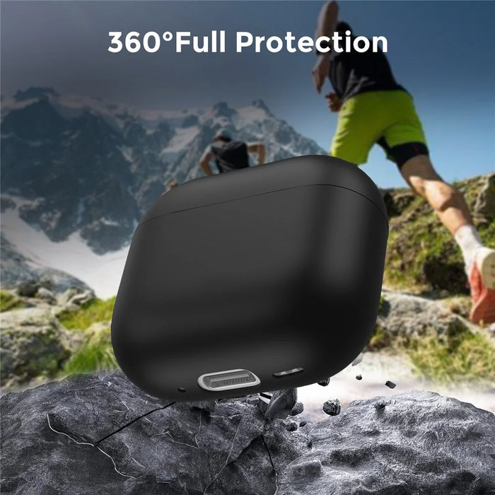 AHASTYLE WG172 For Apple AirPods 4 Silicone Case Earphone Anti-drop Protective Cover - Black - 4