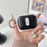For Apple AirPods Pro 2 Shell Texture Lock Buckle Protective Case PC TPU Earphone Cover - White + Bright Black - 2