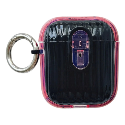 Protective Case for Apple AirPods with Wireless Charging Case (2019)  /  AirPods with Charging Case (2019)  /  (2016) TWS Earbuds Cover - Clear Pink  /  Black - 1