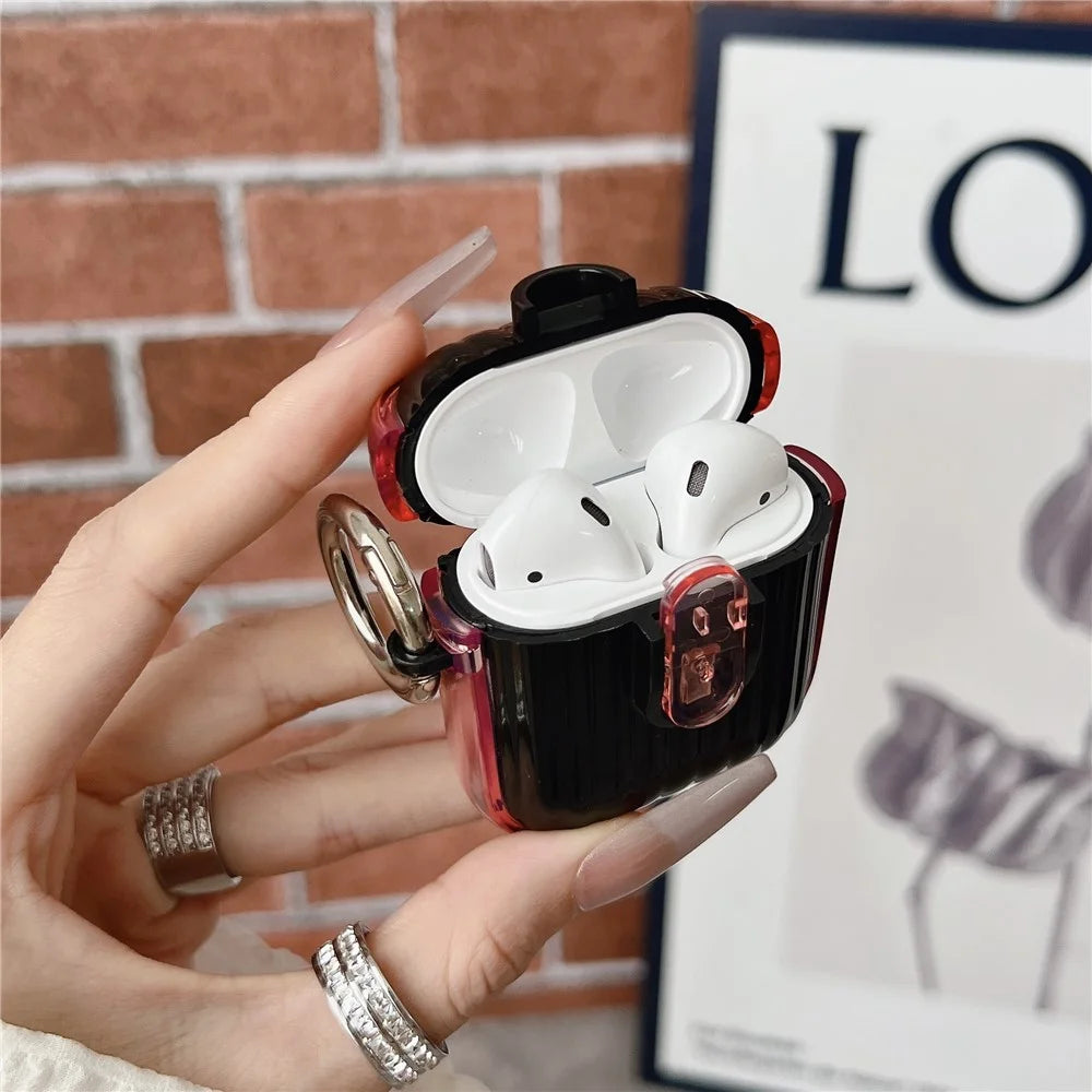 Protective Case for Apple AirPods with Wireless Charging Case (2019)  /  AirPods with Charging Case (2019)  /  (2016) TWS Earbuds Cover - Clear Pink  /  Black - 5