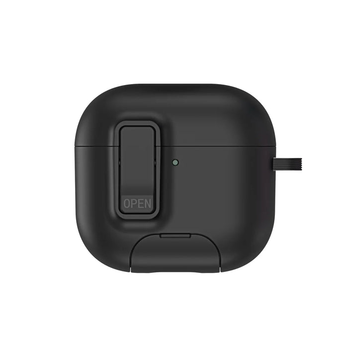 DUX DUCIS For AirPods 4 Earphone Case  PECQ Series Multi-Angle Stand PC+TPU Cover with Hook - Black - 3