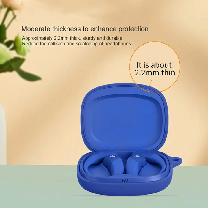 For JBL Endurance Zone Silicone Case Wireless Earphones Protective Cover with Anti-Lost Buckle - Blue - 7