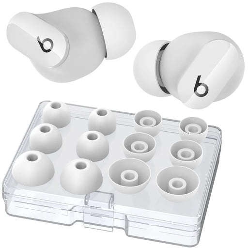 AHASTYLE WG150 6 Pairs Silicone Ear Tips For Beats Studio Buds / Studio Buds + / Fit Pro , Replacement Earphone Caps, Size: S + M + L - White - 1