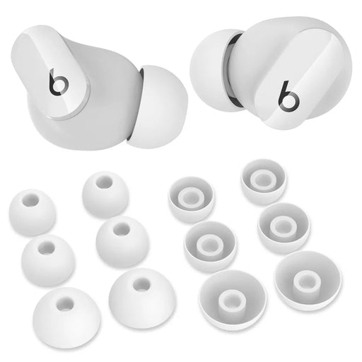 AHASTYLE WG150 6 Pairs Silicone Ear Tips For Beats Studio Buds / Studio Buds + / Fit Pro , Replacement Earphone Caps, Size: S + M + L - White - 2