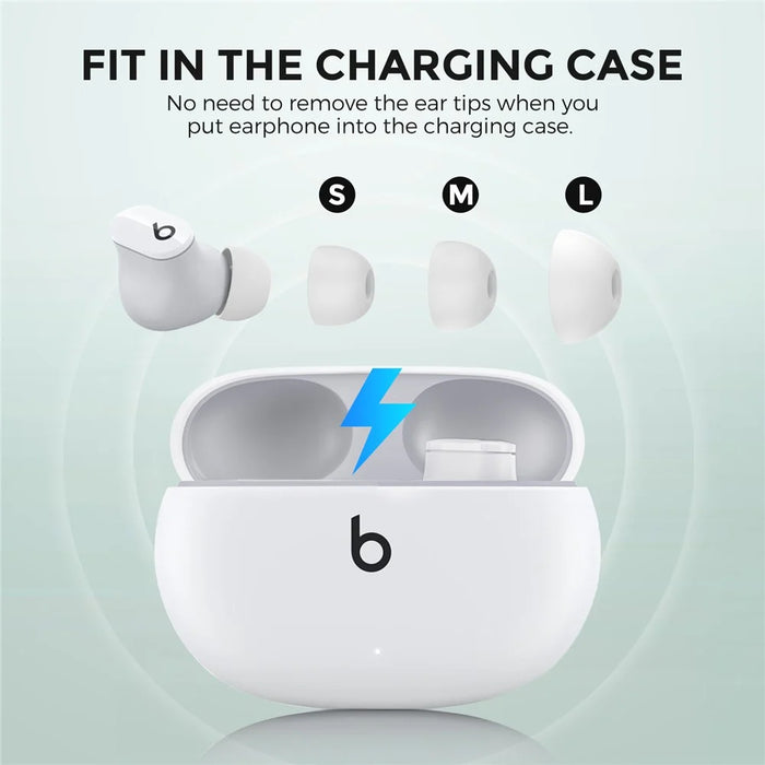 AHASTYLE WG150 6 Pairs Silicone Ear Tips For Beats Studio Buds / Studio Buds + / Fit Pro , Replacement Earphone Caps, Size: S + M + L - White - 5