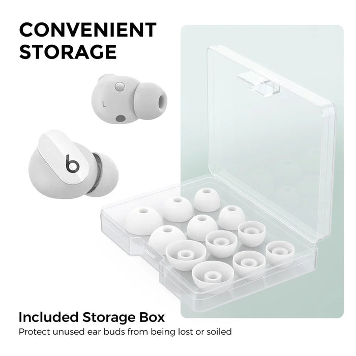 AHASTYLE WG150 6 Pairs Silicone Ear Tips For Beats Studio Buds / Studio Buds + / Fit Pro , Replacement Earphone Caps, Size: S + M + L - White - 6