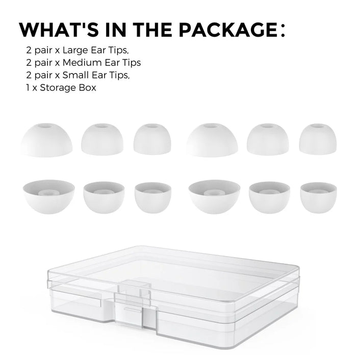 AHASTYLE WG150 6 Pairs Silicone Ear Tips For Beats Studio Buds / Studio Buds + / Fit Pro , Replacement Earphone Caps, Size: S + M + L - White - 7