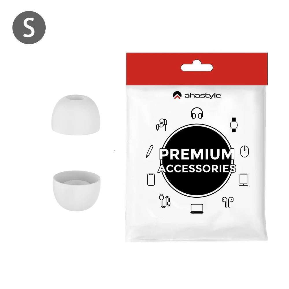 AHASTYLE WG150 1 Pair Silicone Ear Tips For Beats Studio Buds / Studio Buds + / Fit Pro , Replacement Earphone Caps - White / S - 1