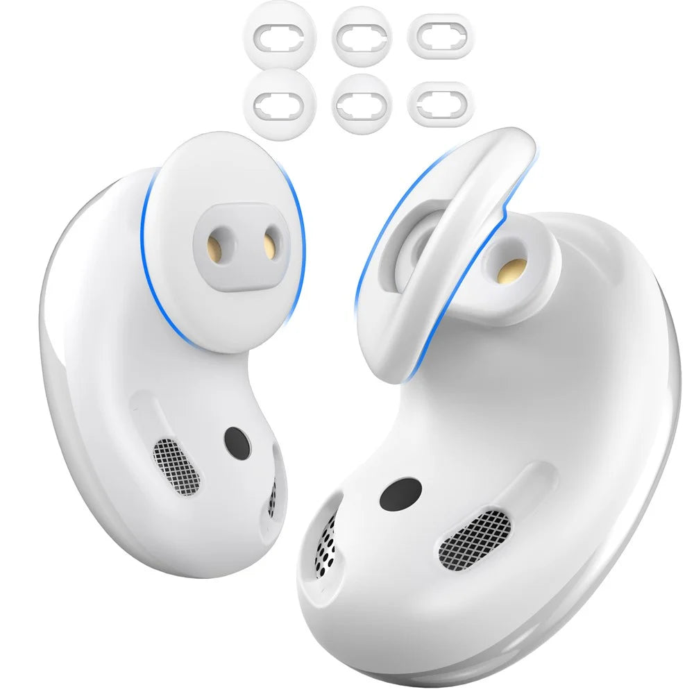 AHASTYLE PT132 3 Pairs For Samsung Galaxy Buds Live Silicone Ear Tips Replacement Earphone Caps, Size: S + M + L - White - 1