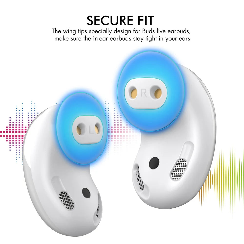 AHASTYLE PT132 3 Pairs For Samsung Galaxy Buds Live Silicone Ear Tips Replacement Earphone Caps, Size: S + M + L - White - 3