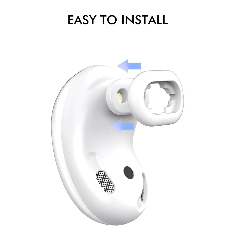 AHASTYLE PT132 3 Pairs For Samsung Galaxy Buds Live Silicone Ear Tips Replacement Earphone Caps, Size: S + M + L - White - 4