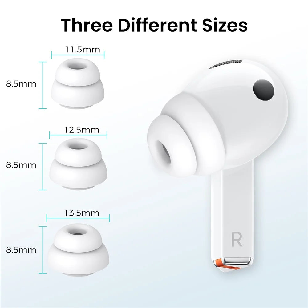 AHASTYLE DD09 1 Pair For Samsung Galaxy Buds3 Pro Silicone Ear Tips Replacement Earphone Caps - White / S - 7