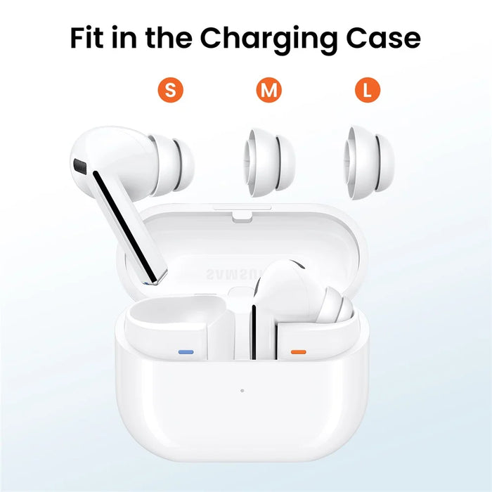 AHASTYLE DD09 3 Pairs For Samsung Galaxy Buds3 Pro Silicone Ear Tips Replacement Earphone Caps, Size: S + M + L - White - 4