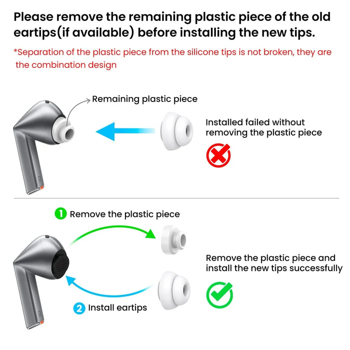 AHASTYLE DD09 3 Pairs For Samsung Galaxy Buds3 Pro Silicone Ear Tips Replacement Earphone Caps, Size: S + M + L - White - 5