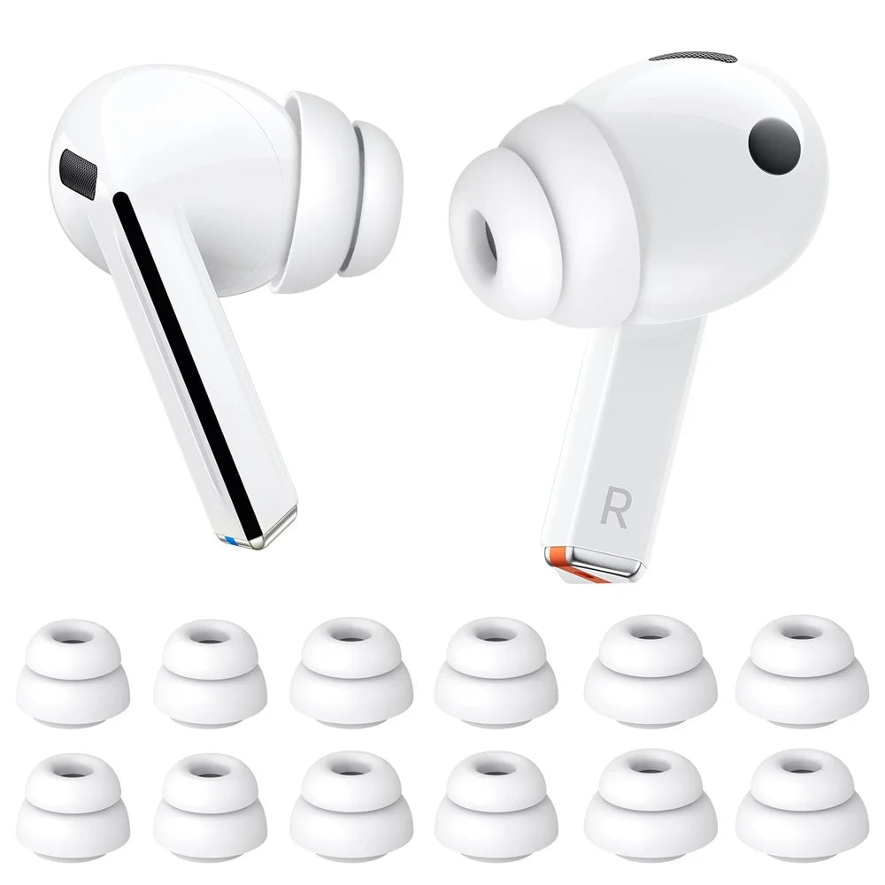 AHASTYLE DD09 6 Pairs For Samsung Galaxy Buds3 Pro Silicone Ear Tips Replacement Earphone Caps, Size: S + M + L - White - 1