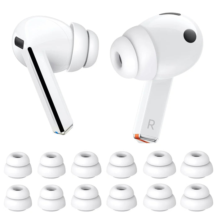 AHASTYLE DD09 6 Pairs For Samsung Galaxy Buds3 Pro Silicone Ear Tips Replacement Earphone Caps, Size: S + M + L - White - 1