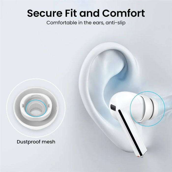 AHASTYLE DD09 6 Pairs For Samsung Galaxy Buds3 Pro Silicone Ear Tips Replacement Earphone Caps, Size: S + M + L - White - 3