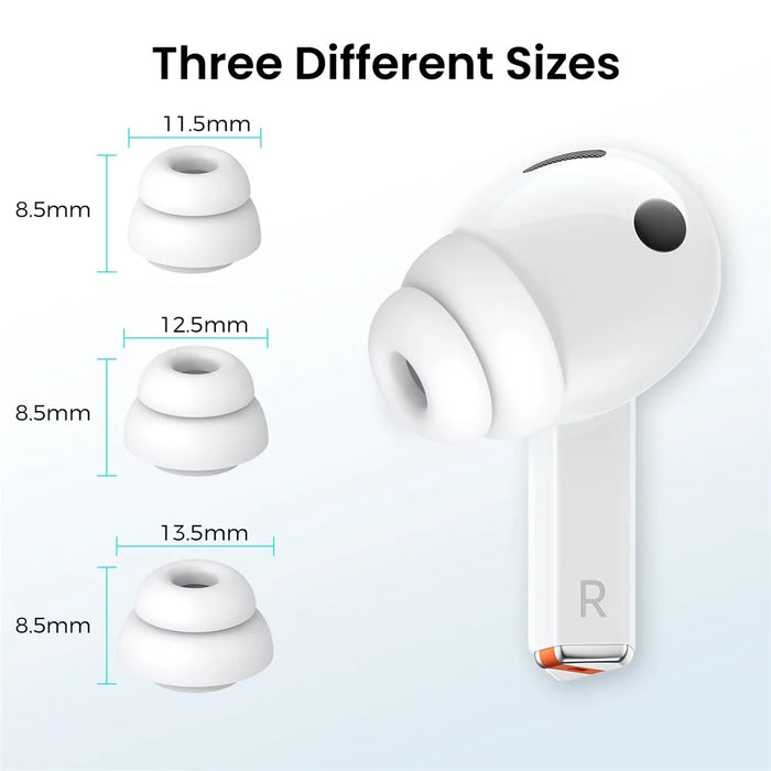 AHASTYLE DD09 6 Pairs For Samsung Galaxy Buds3 Pro Silicone Ear Tips Replacement Earphone Caps, Size: S + M + L - White - 7
