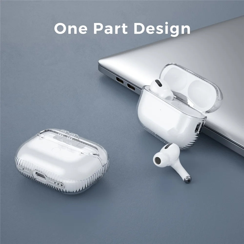 AHASTYLE WG94-2 For AirPods Pro 2 Transparent TPU Case Wireless Earphone Shockproof Protective Cover with Lanyard - Transparent - 4