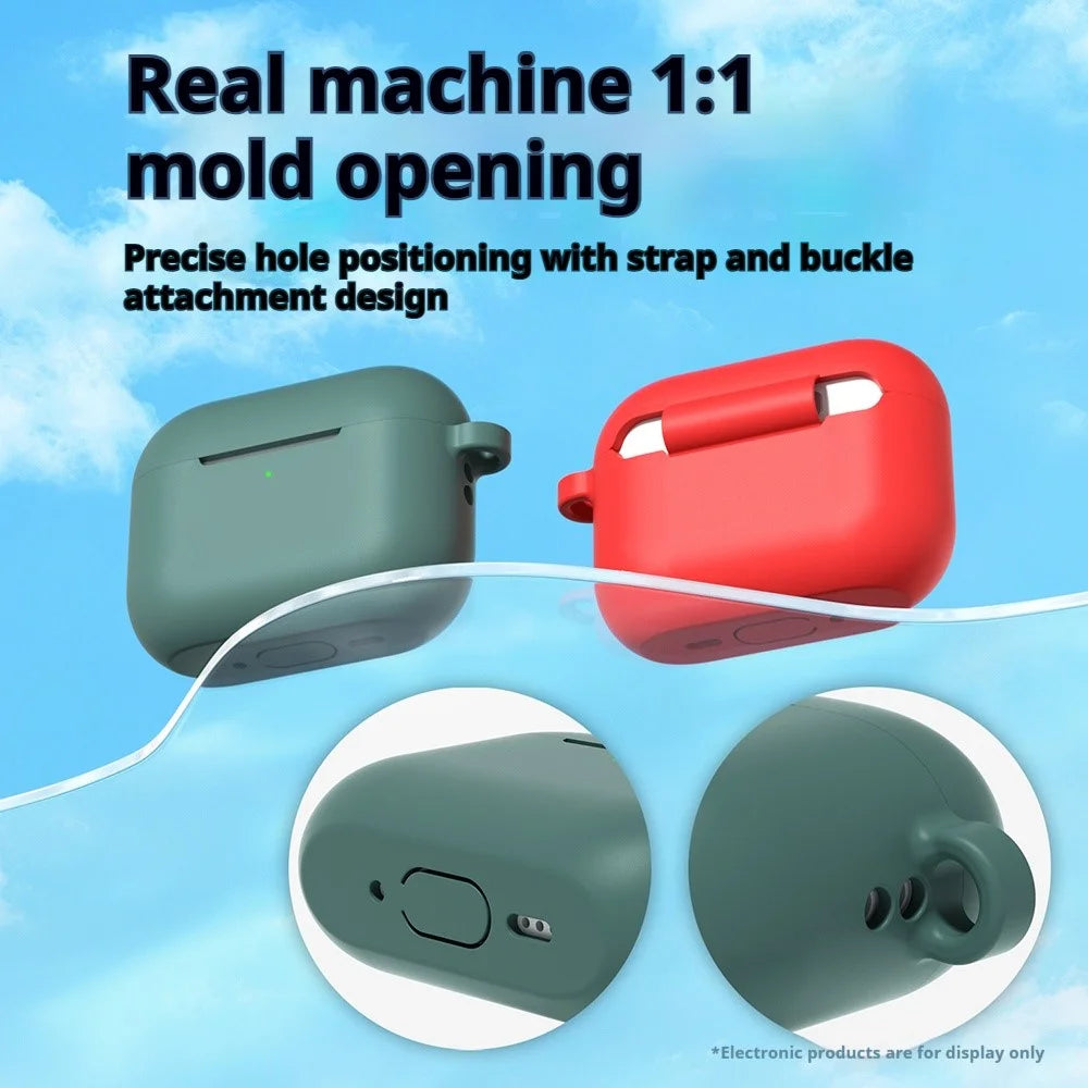 For AirPods Pro 3 Silicone Case Soft Wireless Earbud Organizer Cover with Carabiner - Lavender Grey - 5